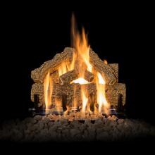 Grand Canyon 18-Inch Western Oak Vented Outdoor Log Set W/ Natural Gas 2BRN SS Burner - Electronic On/Off Remote Ready