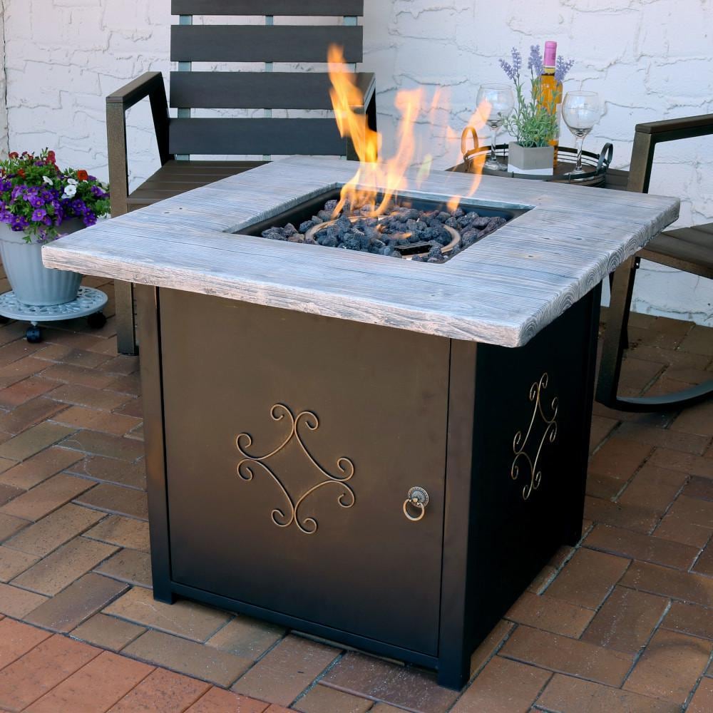 Ultimate Patio 30-Inch Square Propane Gas Fire Pit Table thumbnail