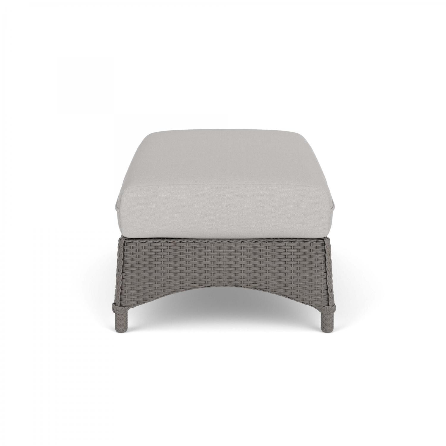 Lloyd Flanders Mandalay Large Ottoman in Pewter Finish with Tundra Dove fabric - Side thumbnail