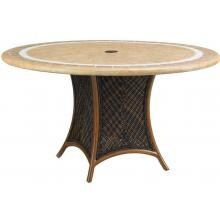 Island Estate Lanai 54 Inch Round Wicker Dining Table W/ Weatherstone Top By Tommy Bahama