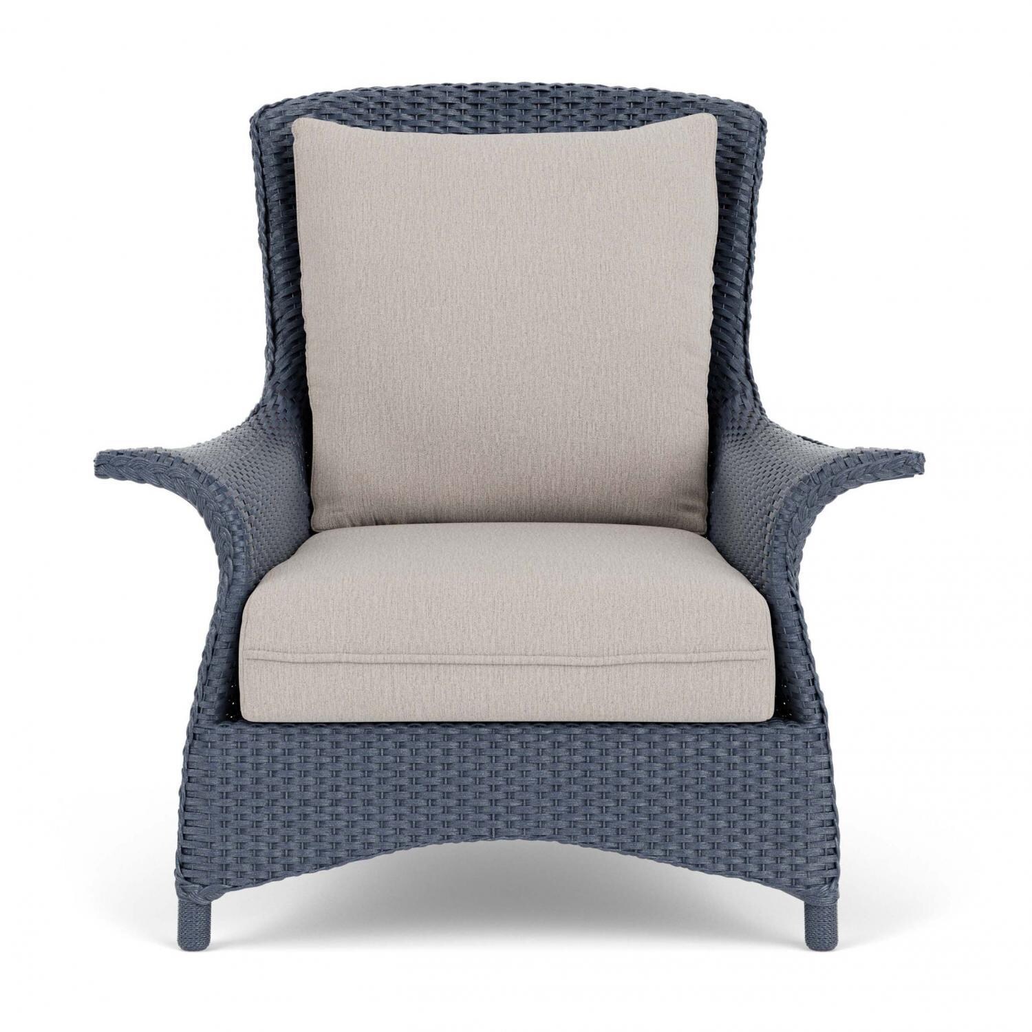 Mandalay Lloyd Loom Club Chair in Denim Blue/Remy Cloud by Lloyd Flanders