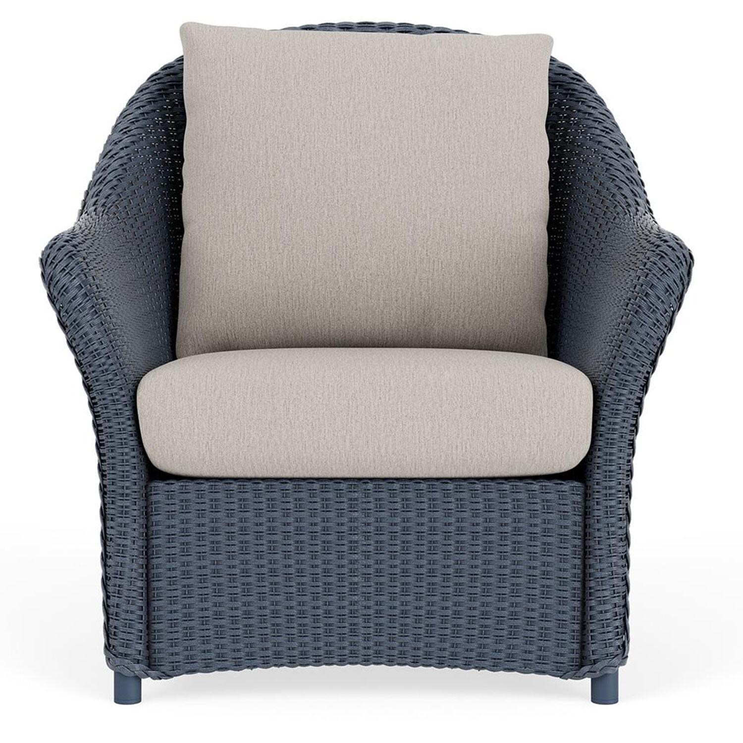 Lloyd Flanders Weekend Retreat Lounge Chair in Denim Blue Finish W/ Remy Cloud Fabric Side thumbnail