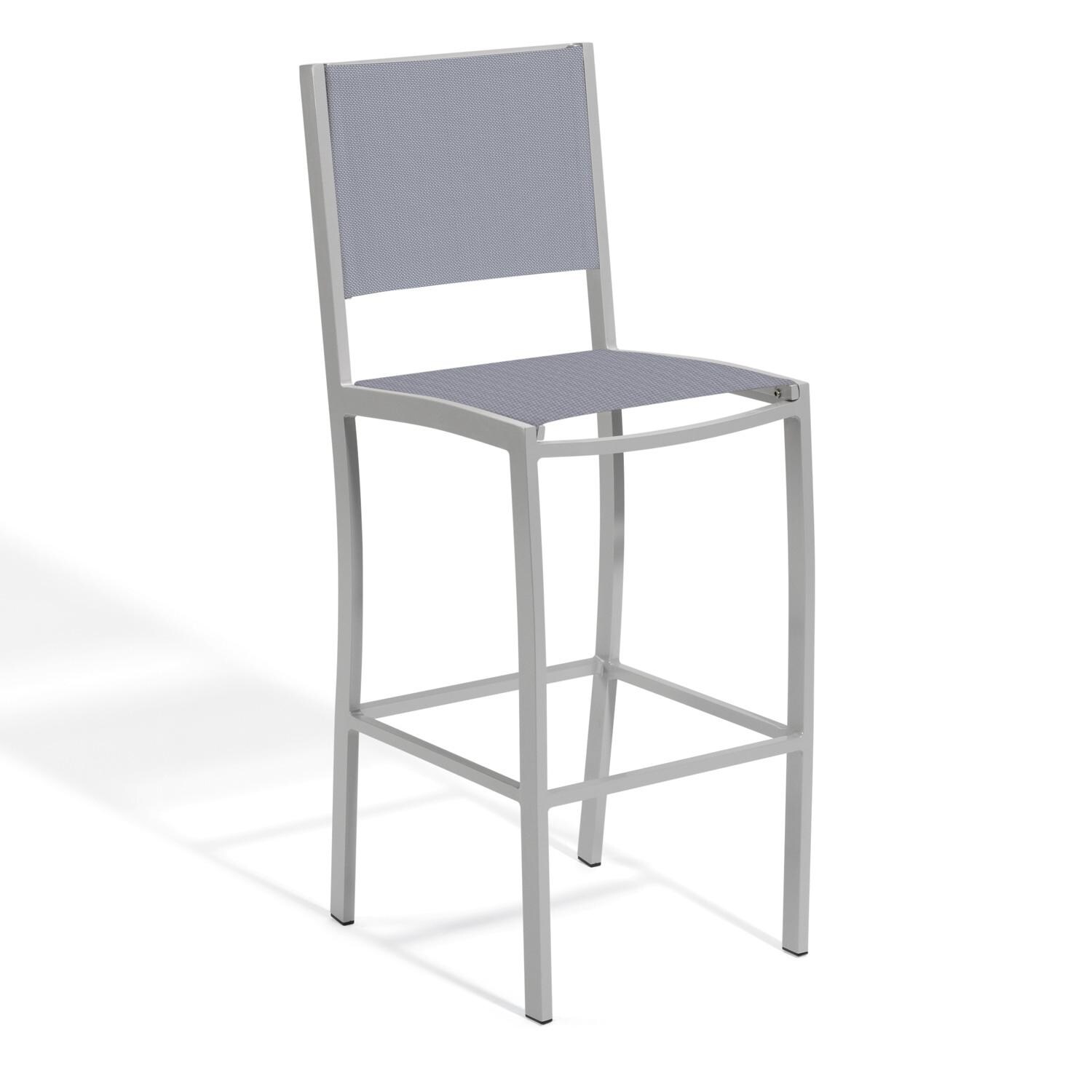 Travira Composite Sling & Aluminum Bar Stool in Flint/Slate By Oxford Garden