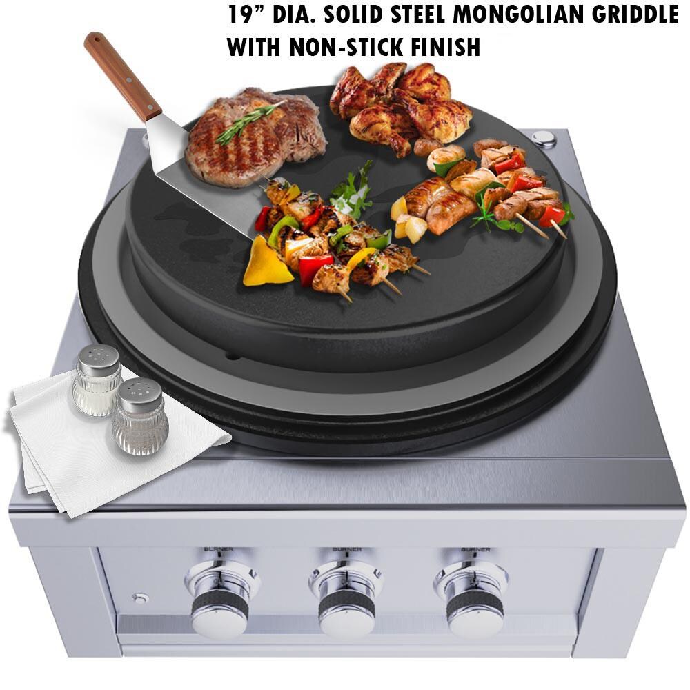 Sunstone SUN24PCB-GD-NG 24 Inch Power Cirque "Solid Steel Griddle" - Griddle In Use thumbnail