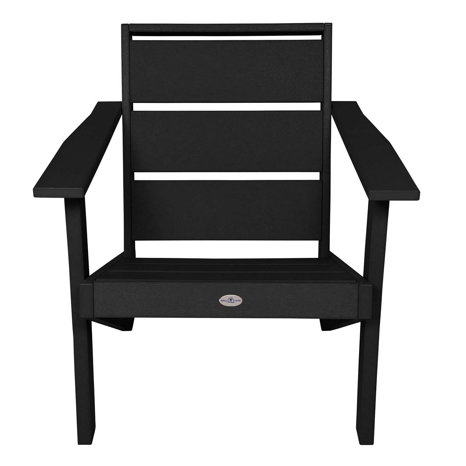 Hazel Cove Recycled Plastic Adirondack Chair in Black Sand by Lakeview Outdoor Designs - White Background thumbnail