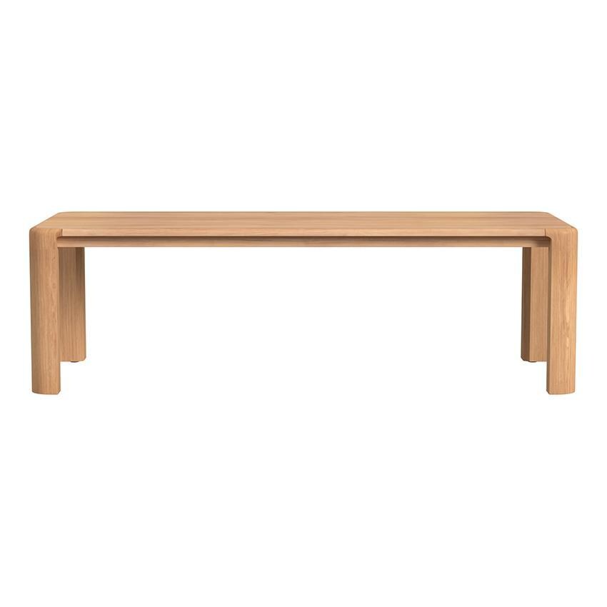 Natural Teak 96 Inch Light Wood Teak Dining Table by Sunset West - Side View - White Background thumbnail