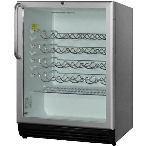 Summit Commercial 36 Bottle Built-In / Freestanding Wine Cellar / Cooler With Towel Bar Handle - Angle View thumbnail