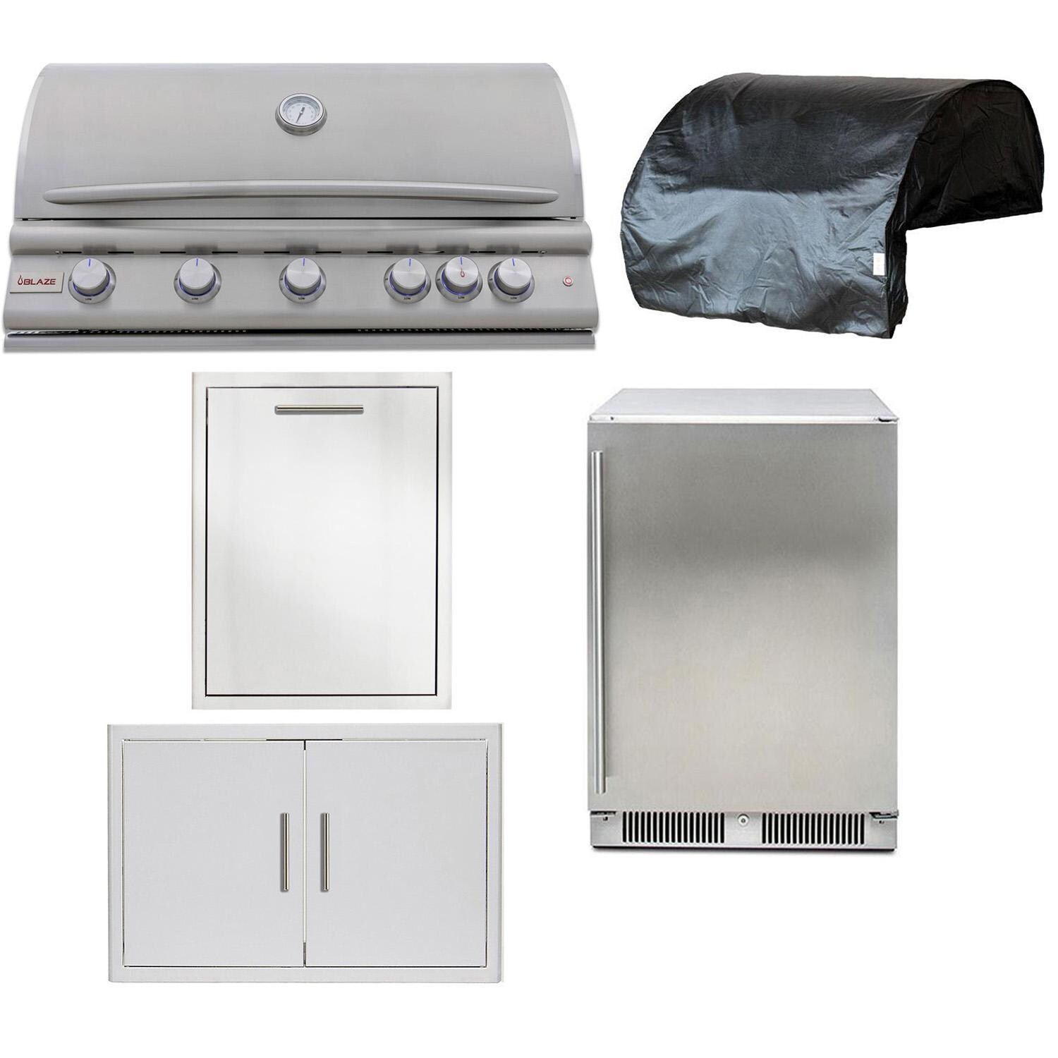 Blaze BLZ-5LTE3-NG-5PC-SC Premium LTE+ 5-Piece 40-Inch Natural Gas Outdoor Kitchen Package - White Background thumbnail