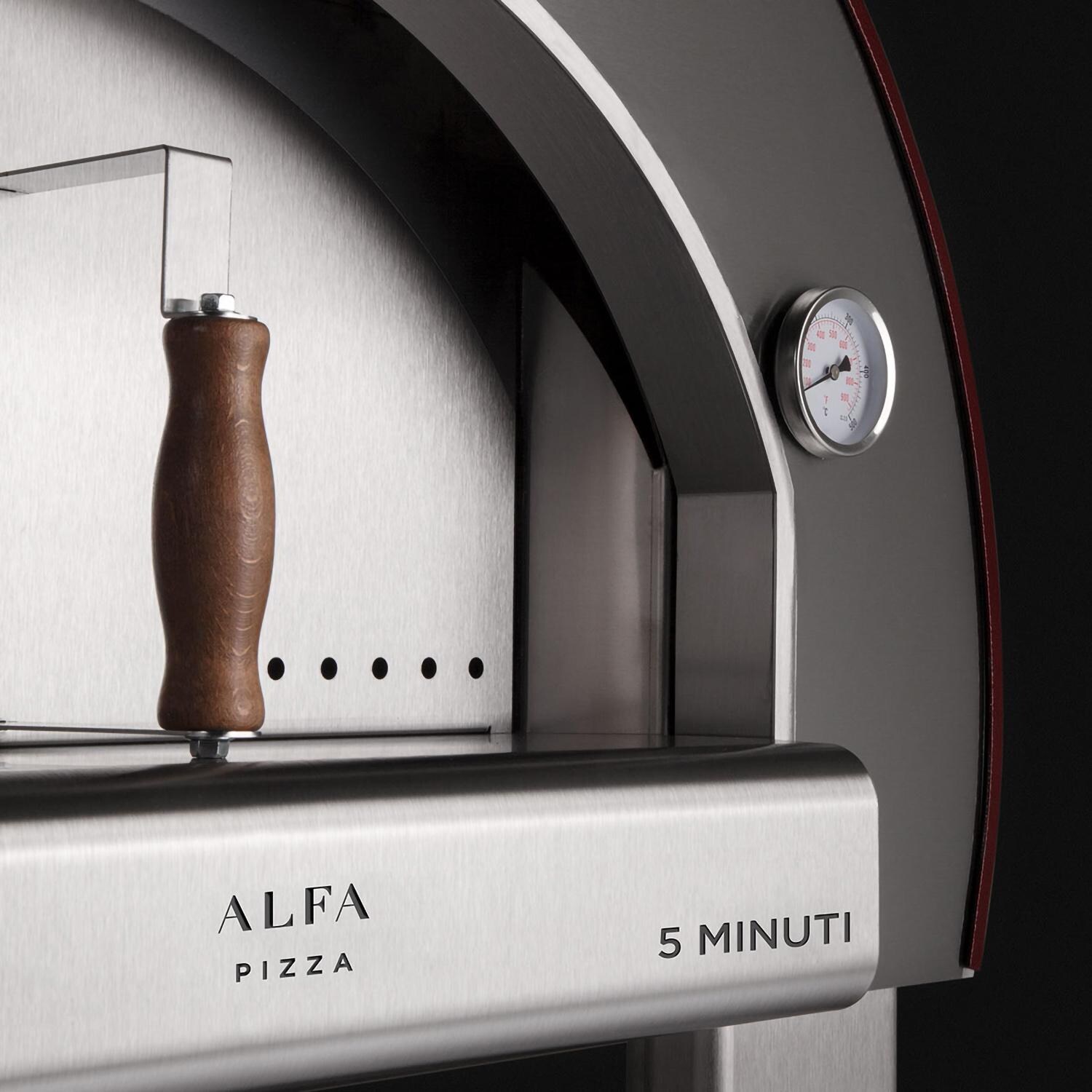 Alfa Pizza 5 Minuti 23-Inch Outdoor Countertop Wood-Fired Pizza Oven - Oven Door Detail thumbnail