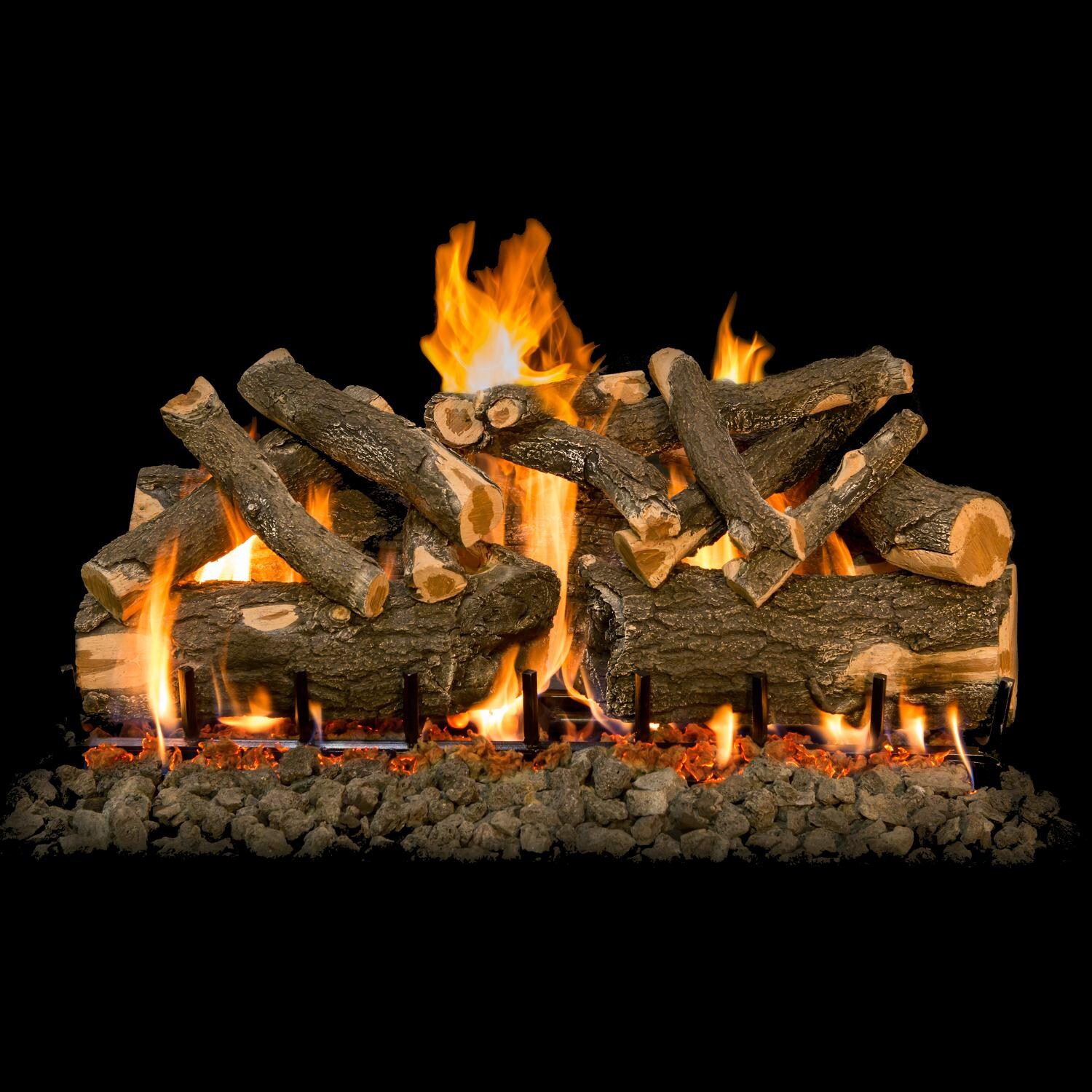 Grand Canyon 42-Inch Arizona Weathered Oak Charred Vented Natural Gas Log Set W/ 3 BRN Burner - High Capacity Basic On/Off Remote