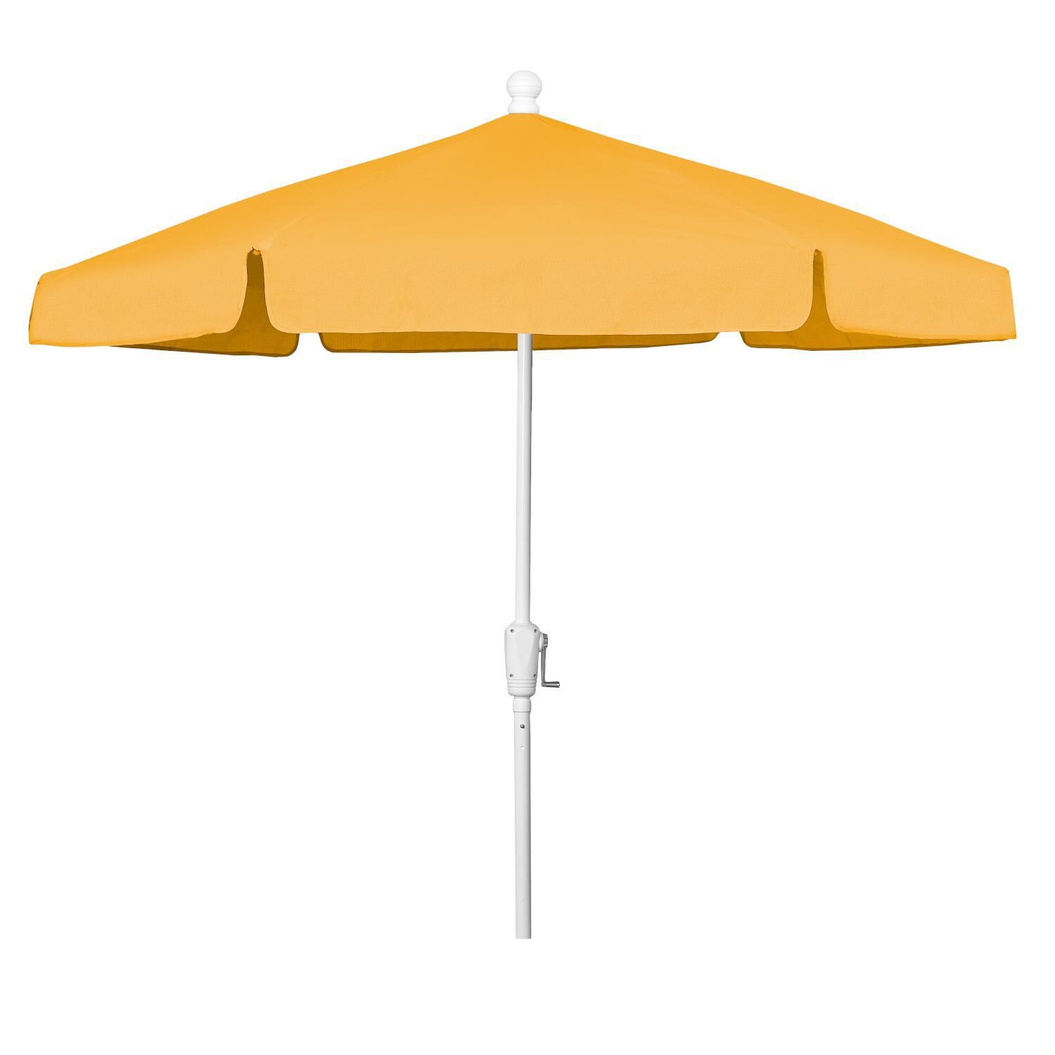 FiberBuilt 7.5 Ft Aluminum Market Patio Umbrella With Crank Lift - Yellow thumbnail