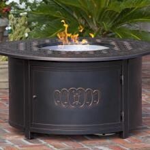 Fire Sense Dynasty 48-Inch 50,000 BTU Propane Round Fire Pit Table - Cast Aluminum - 62262