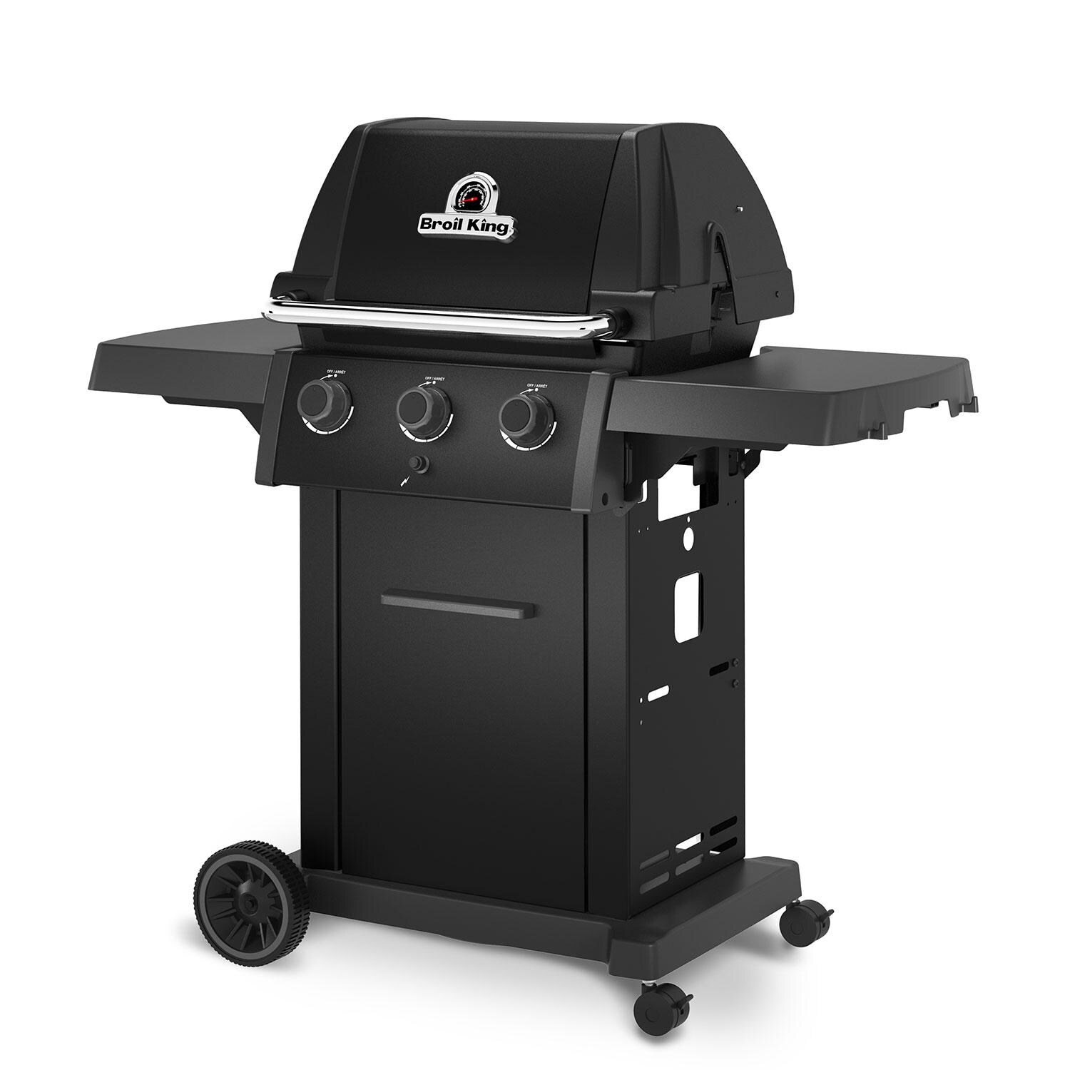Broil King 824154 Royal 320 Shadow 3 Burner Propane Grill - Lid Down - Angled Left - White Background thumbnail