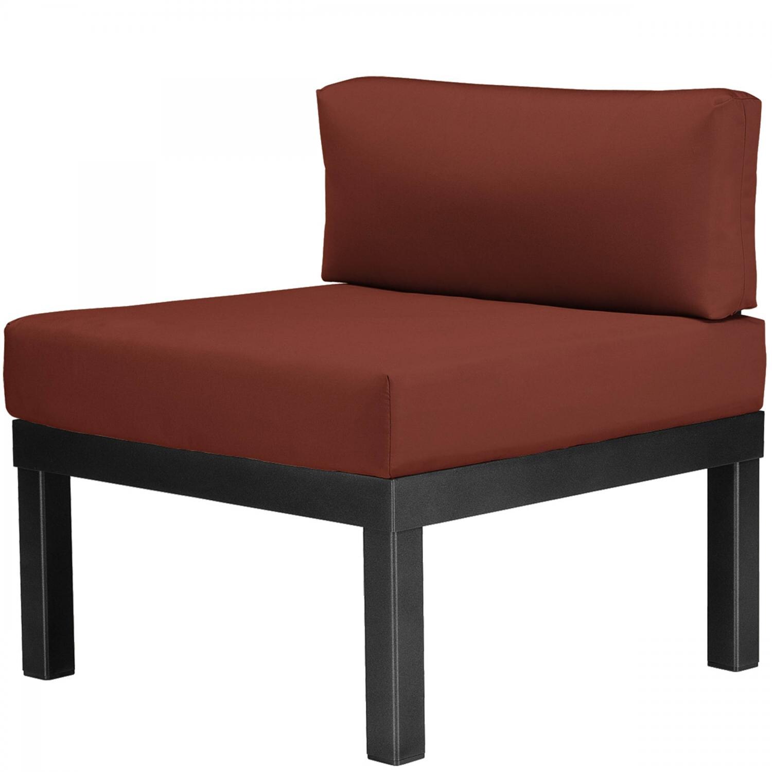 Ashbee Aluminum Armless Patio Sectional Chair By Telescope Casual - Textured Black/Crimson thumbnail