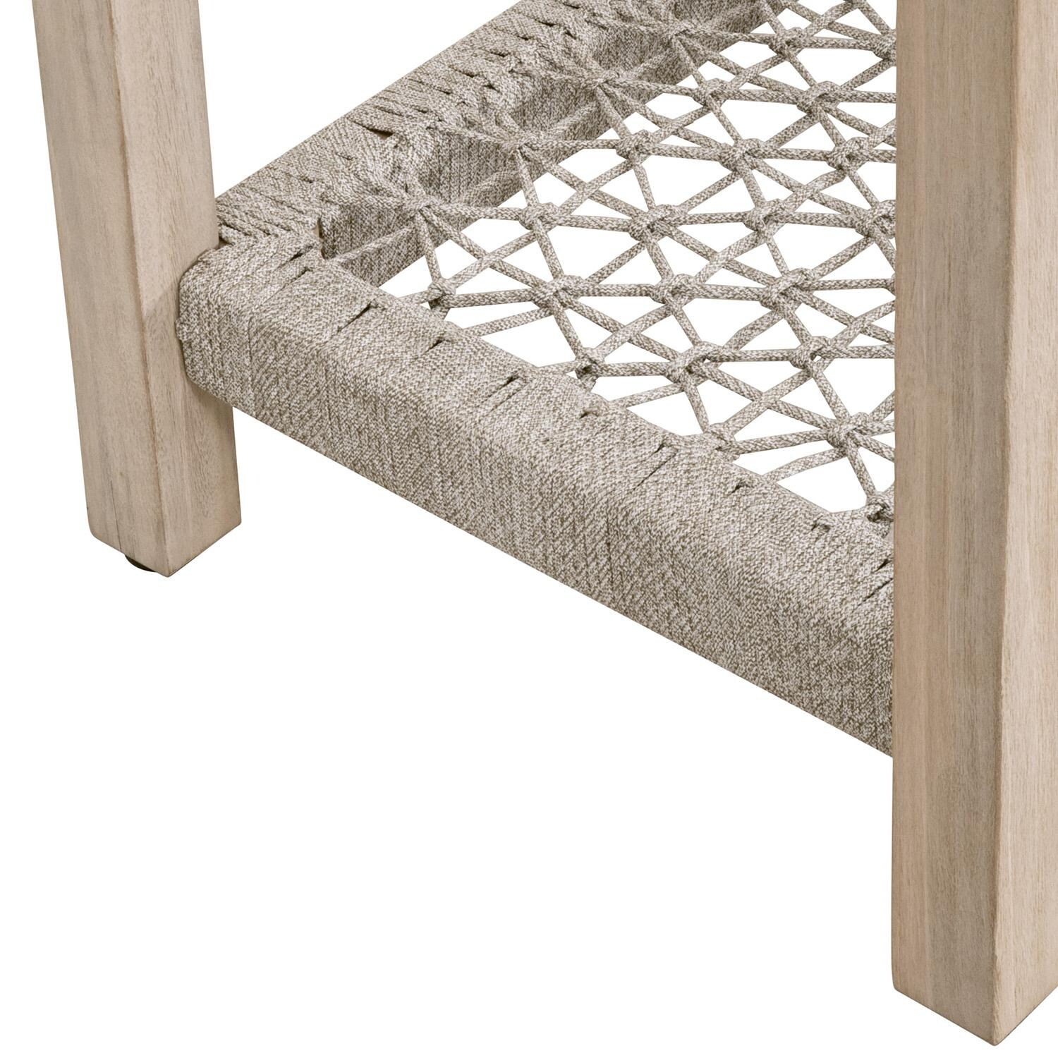Lakeview Heritage Way Taupe & White Woven Rope Console Table - Leg Detail thumbnail