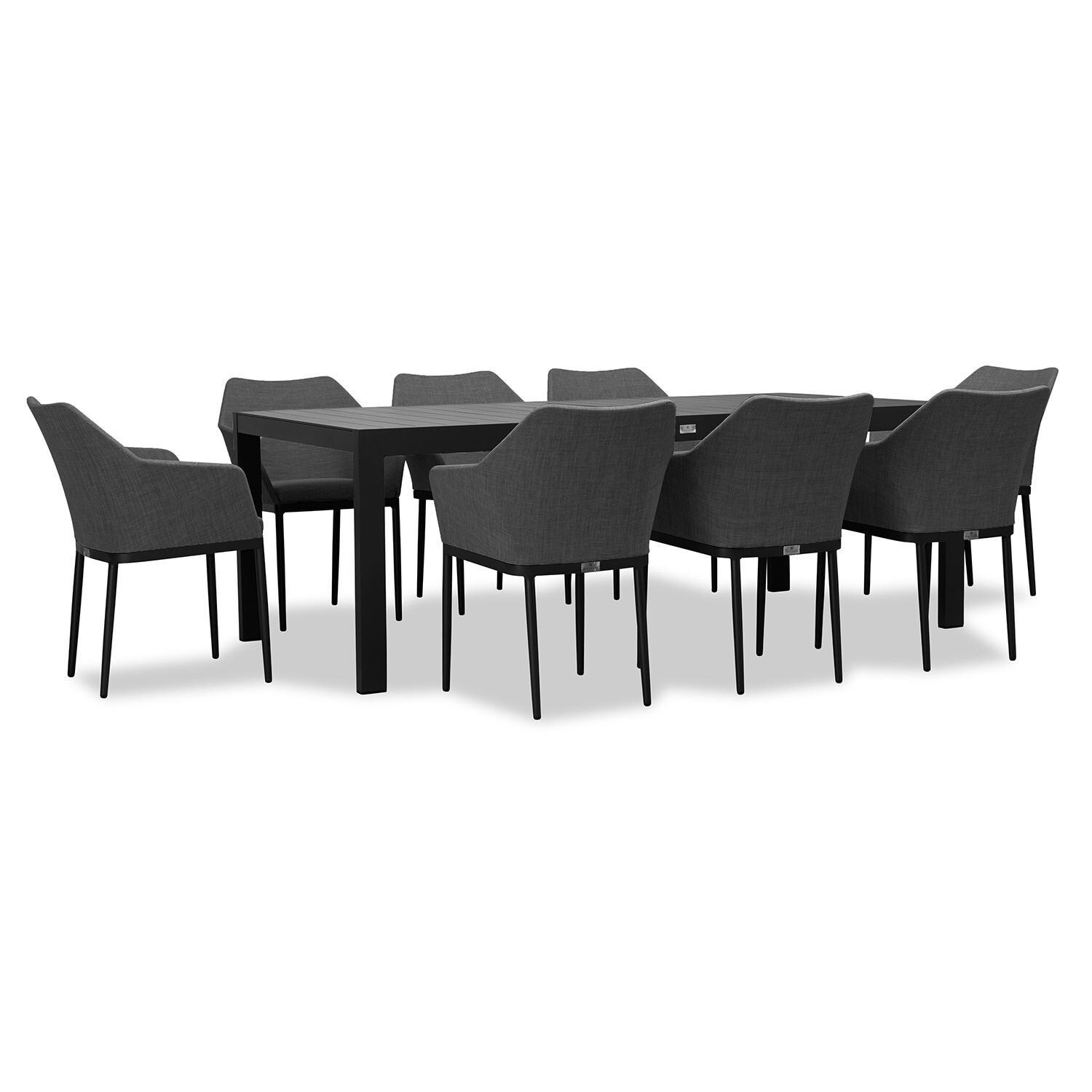 Starlook Bay 8 Seat Rectangular Dining Table in Black by Lakeview - White Background thumbnail