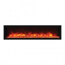 Remii by Amantii Panorama Deep 65-Inch Built-In Electric Fireplace with Black Steel Surround - Indoor/Outdoor - 102765-DE image