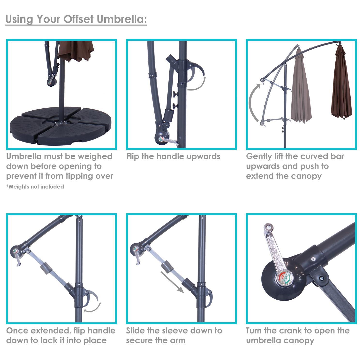 Ultimate Patio 10 Ft. Octagonal Patio Cantilever Umbrella W/ Crank - Brown - Closed thumbnail