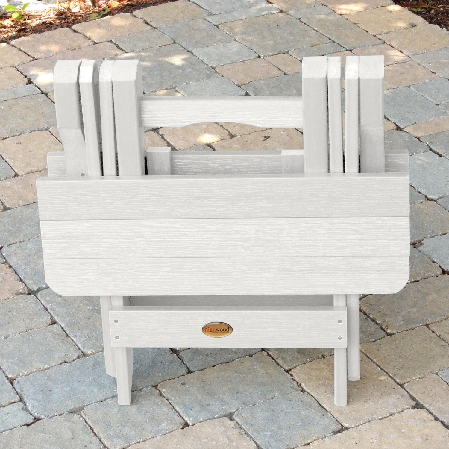 Lakeview Folding Adirondack Side Table - White - Folded thumbnail