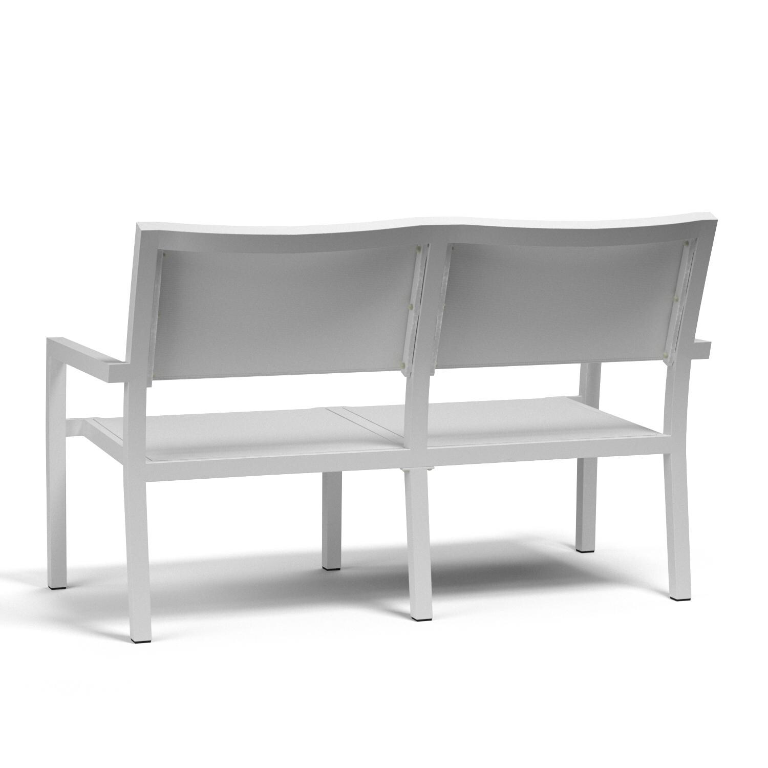 Sunset West - 1101-22 - Naples Aluminum Patio Sling Loveseat W/ Textilene Frost Sling - Rear View thumbnail