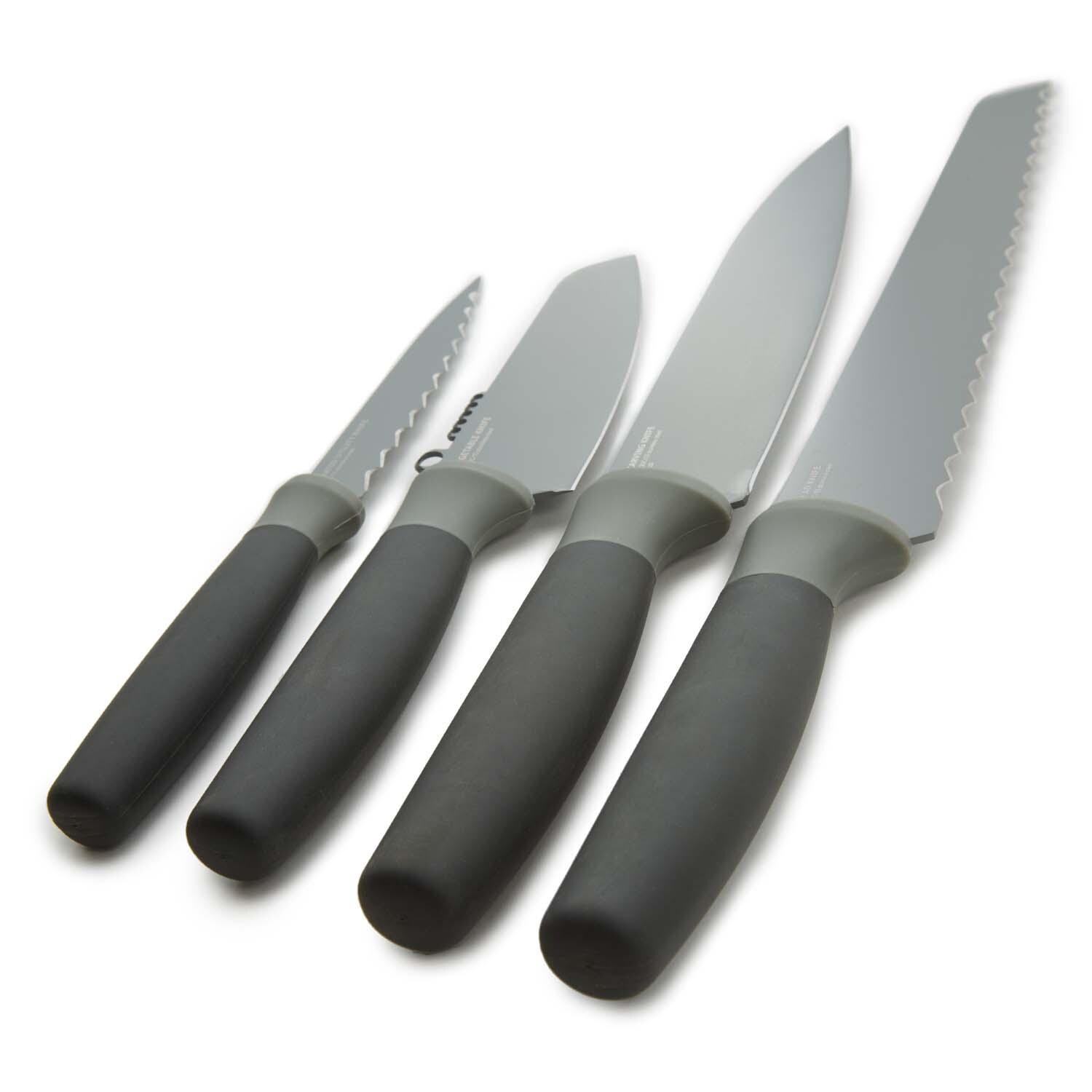 BergHOFF Balance 4 Pc Nonstick Knife Set - Recycled Material - Angled View - White Background thumbnail