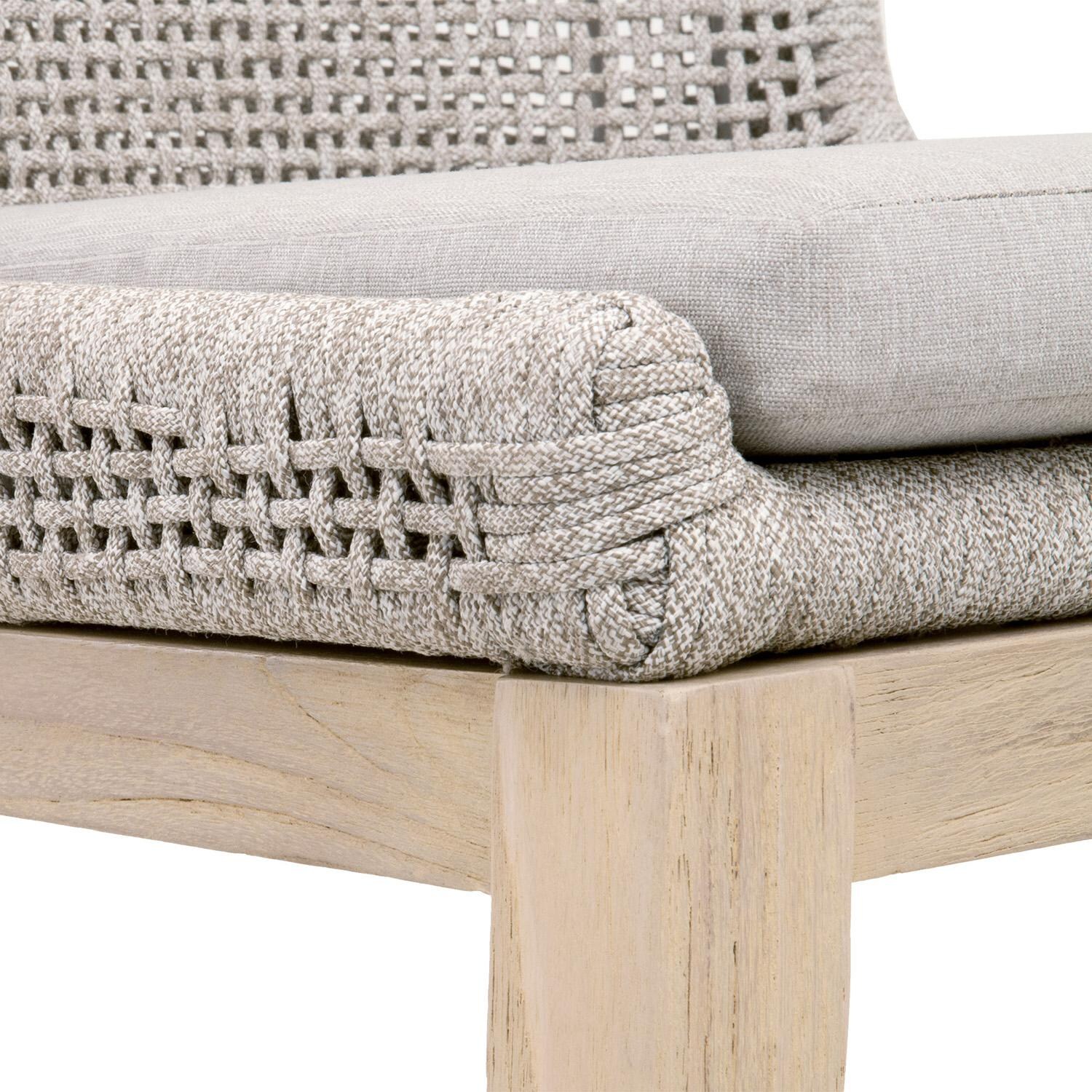 Lakeview Corbin Bay Woven Rope Counter Bar Stool in Taupe & White - Seat Detail thumbnail