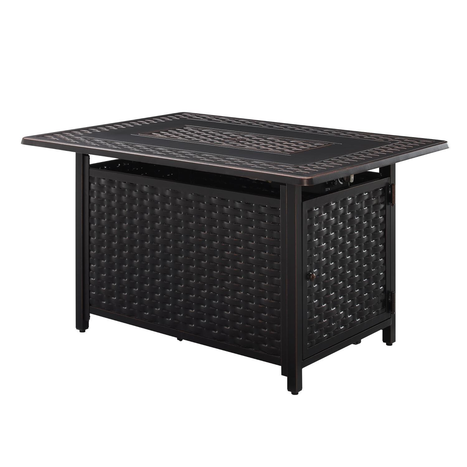 Ultimate Patio 63699 Welcome View 44-Inch Rectangular Aluminum Propane Gas Fire Pit - Full View thumbnail