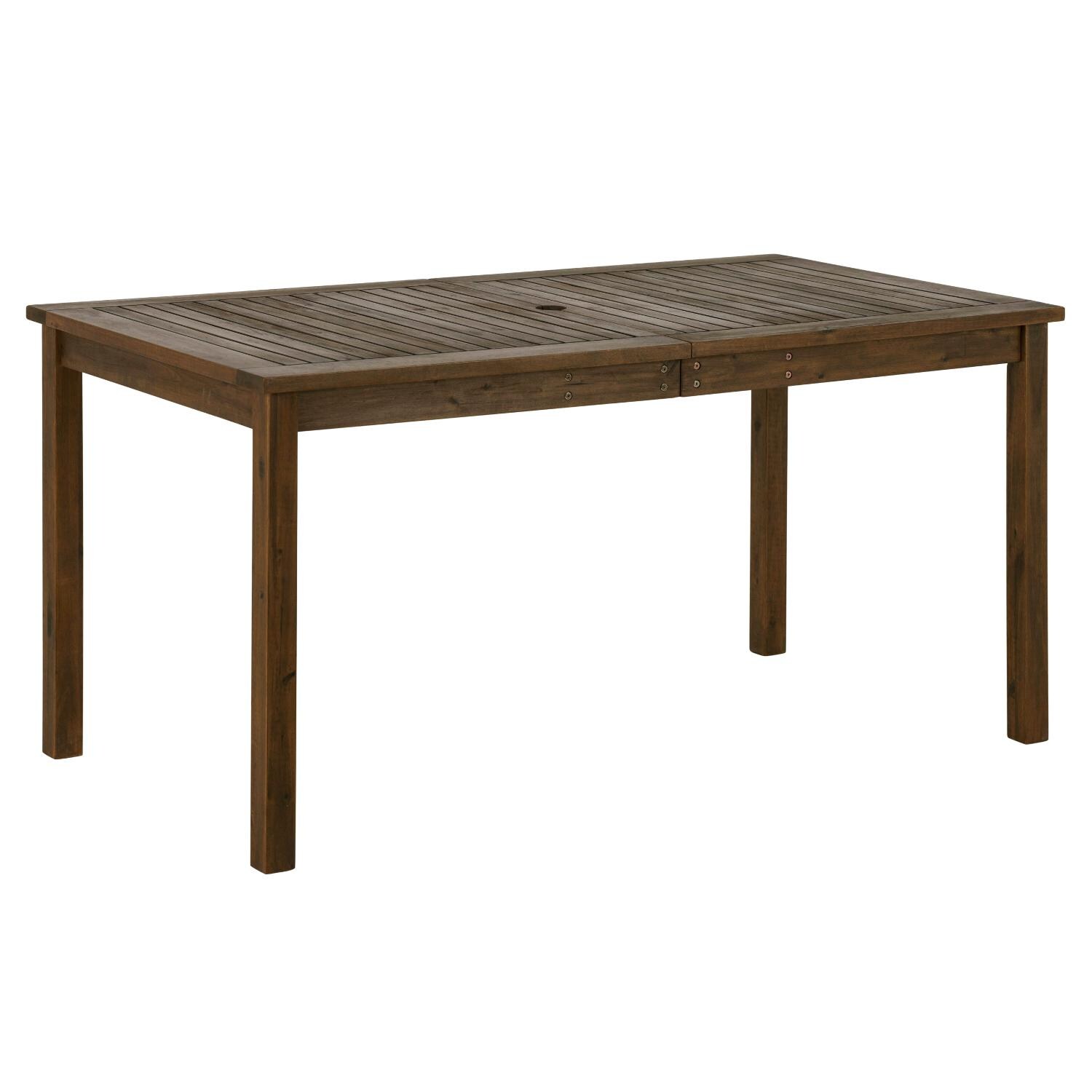 Crosswinds 60 X 34 Inch Rectangular Dark Brown Acacia Patio Dining Table By Walker Edison image