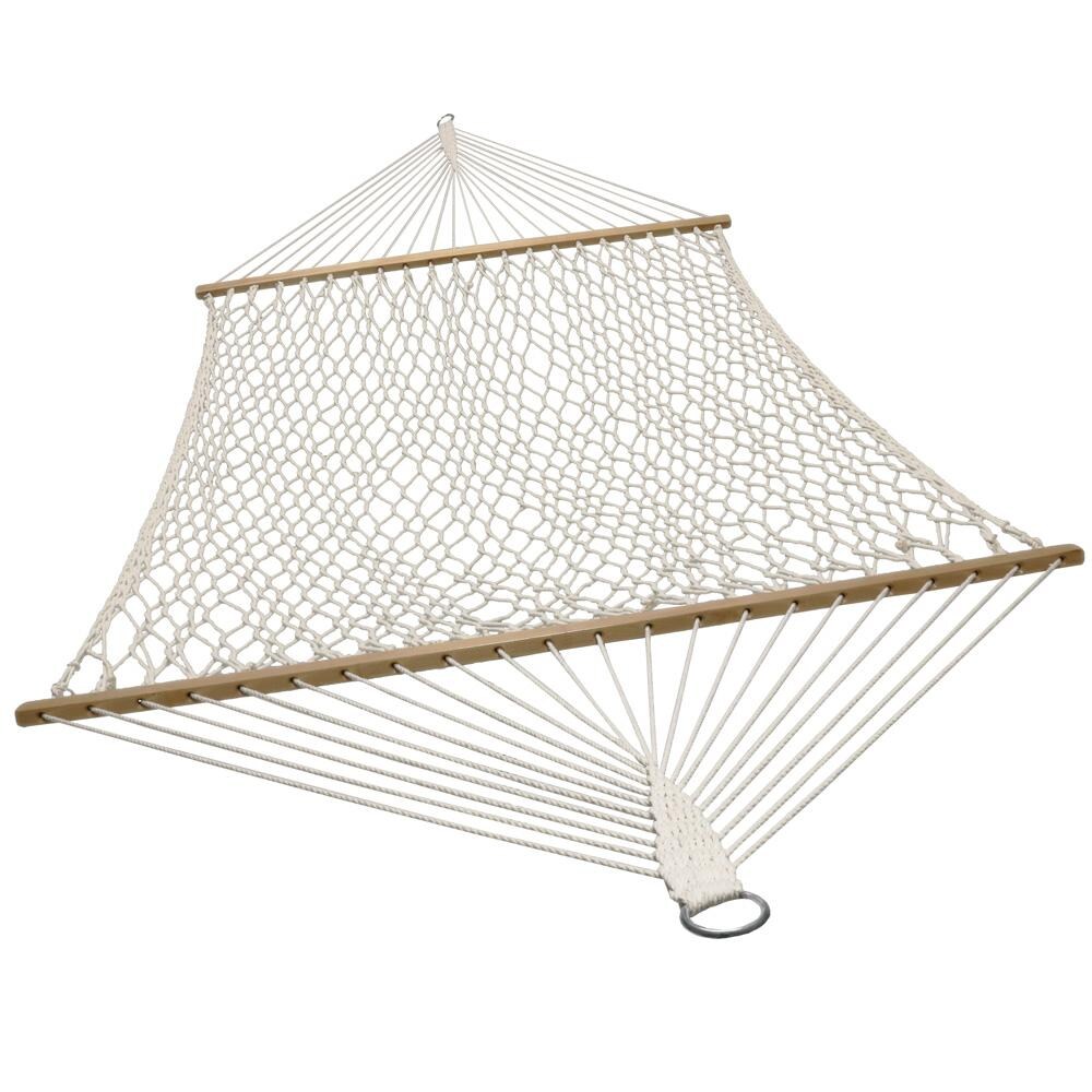 Sunnydaze Decor Classic Double Rope Hammock - White - LY-CDWHWS image