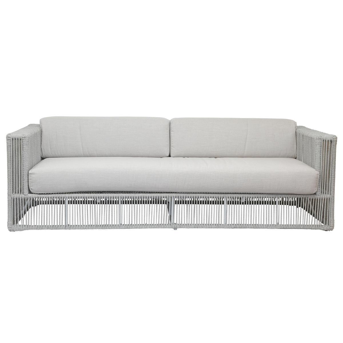 Sunset West - 4401-23-57005 - Miami Olefin Rope Patio Sofa W/ Sunbrella Echo Ash Cushions - Front View thumbnail
