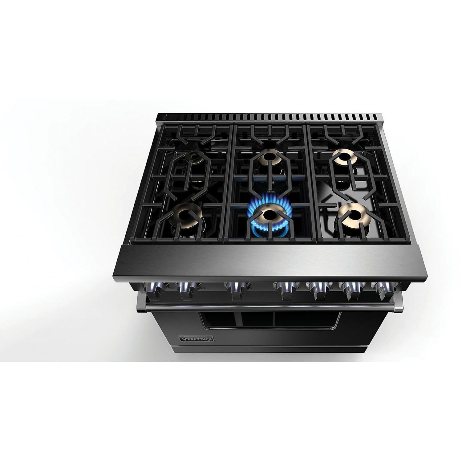 Viking Professional 7 Series 36-Inch 6-Burner Natural Gas Range - Stainless Steel - VGR7366BSS - Cooktop thumbnail