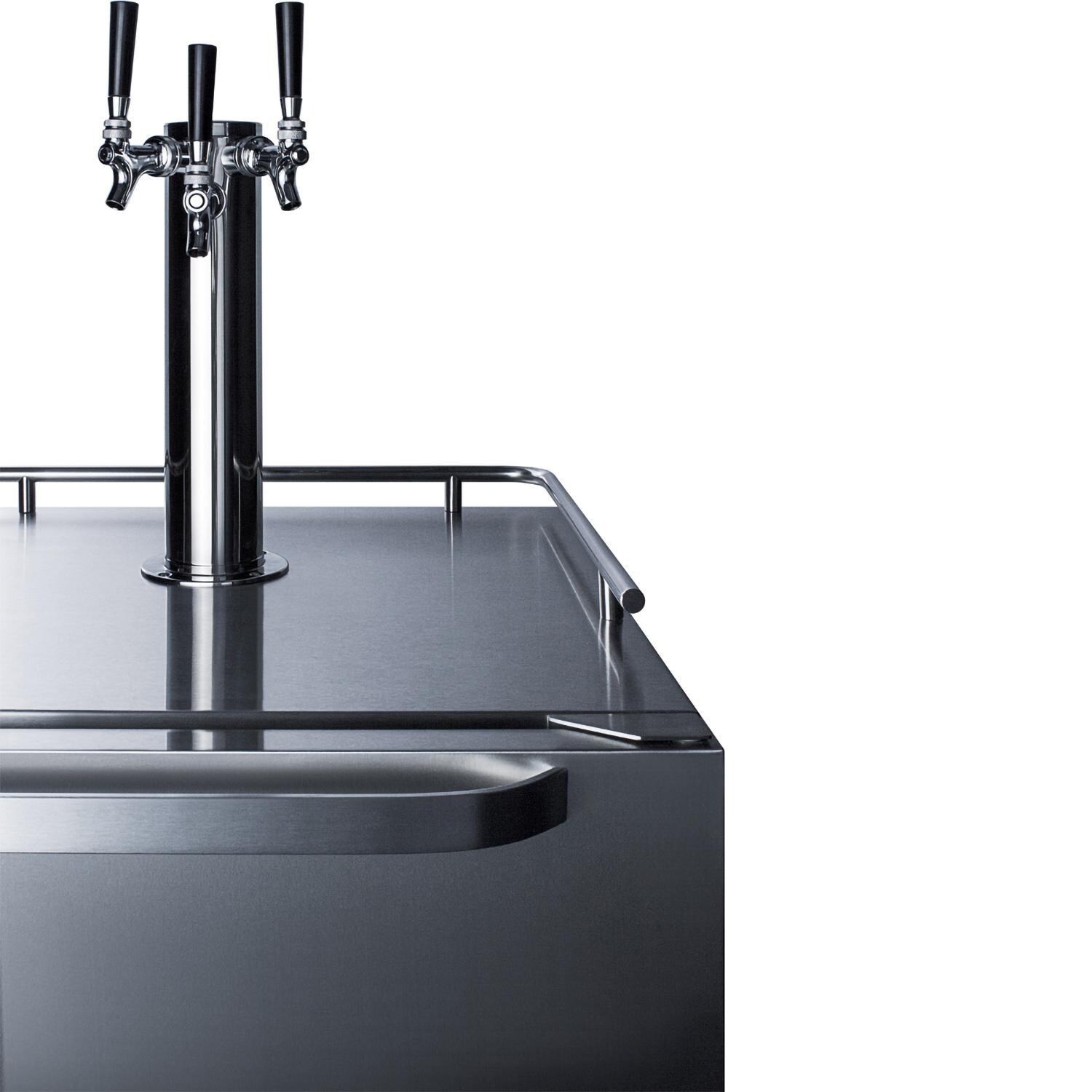 Summit Commercial 24-Inch 6.04 Cu. Ft. Outdoor Rated Triple Tap Beer Dispenser / Kegerator - Tap Details thumbnail