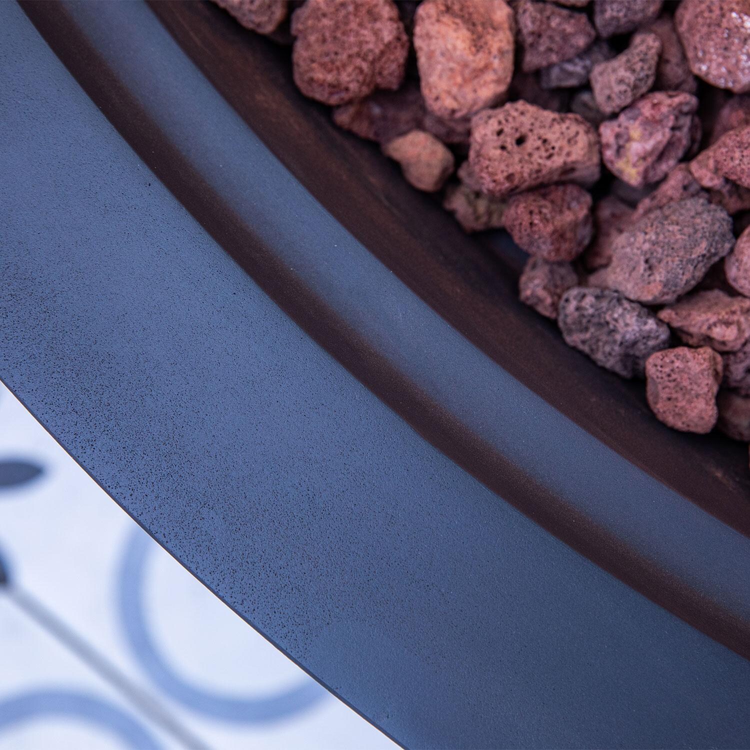 Elementi OFG420DG-LP Rose Bowl 48-in Liquid Propane Concrete Fire Pit in Dark Grey - Material - Detail thumbnail