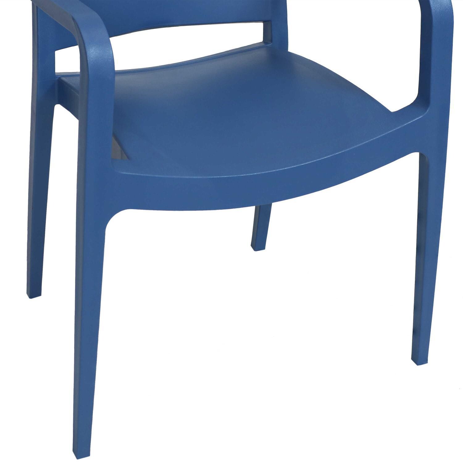 Ultimate Patio Plastic Dining Armchair - Set of 2 Sax Blue - Seat Detail thumbnail