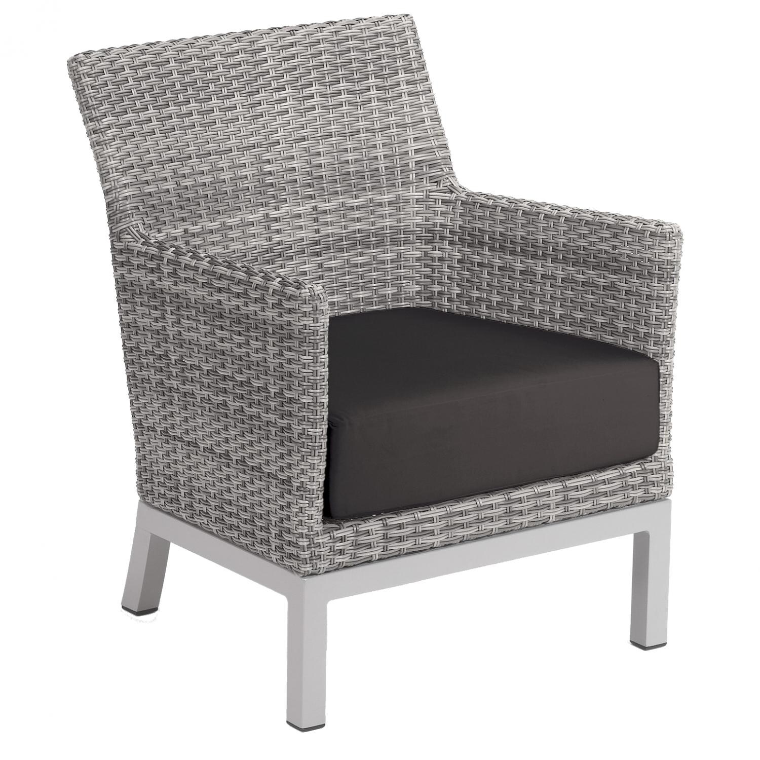 Argento Wicker Patio Club Chair W/ Jet Black Cushion By Oxford Garden image