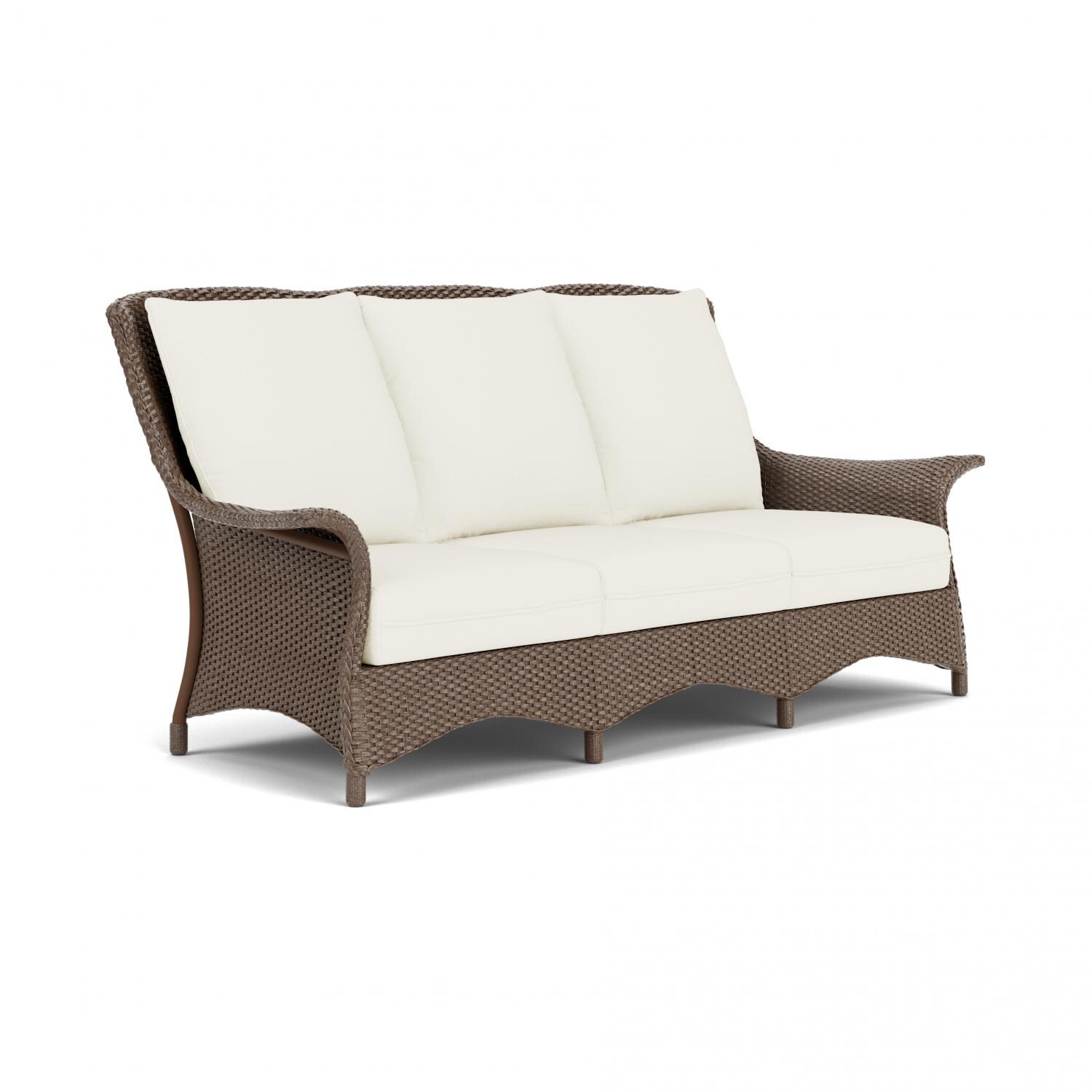 Lloyd Flanders Mandalay Sofa In Bark Finish With Sailcloth Salt Fabric - Angled thumbnail