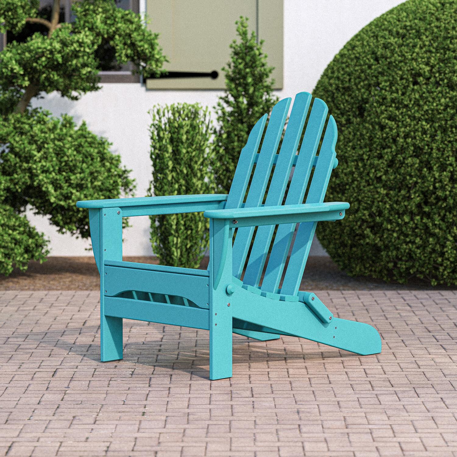 Classic Adirondack Recycled Plastic Folding Adirondack in Aruba by POLYWOOD