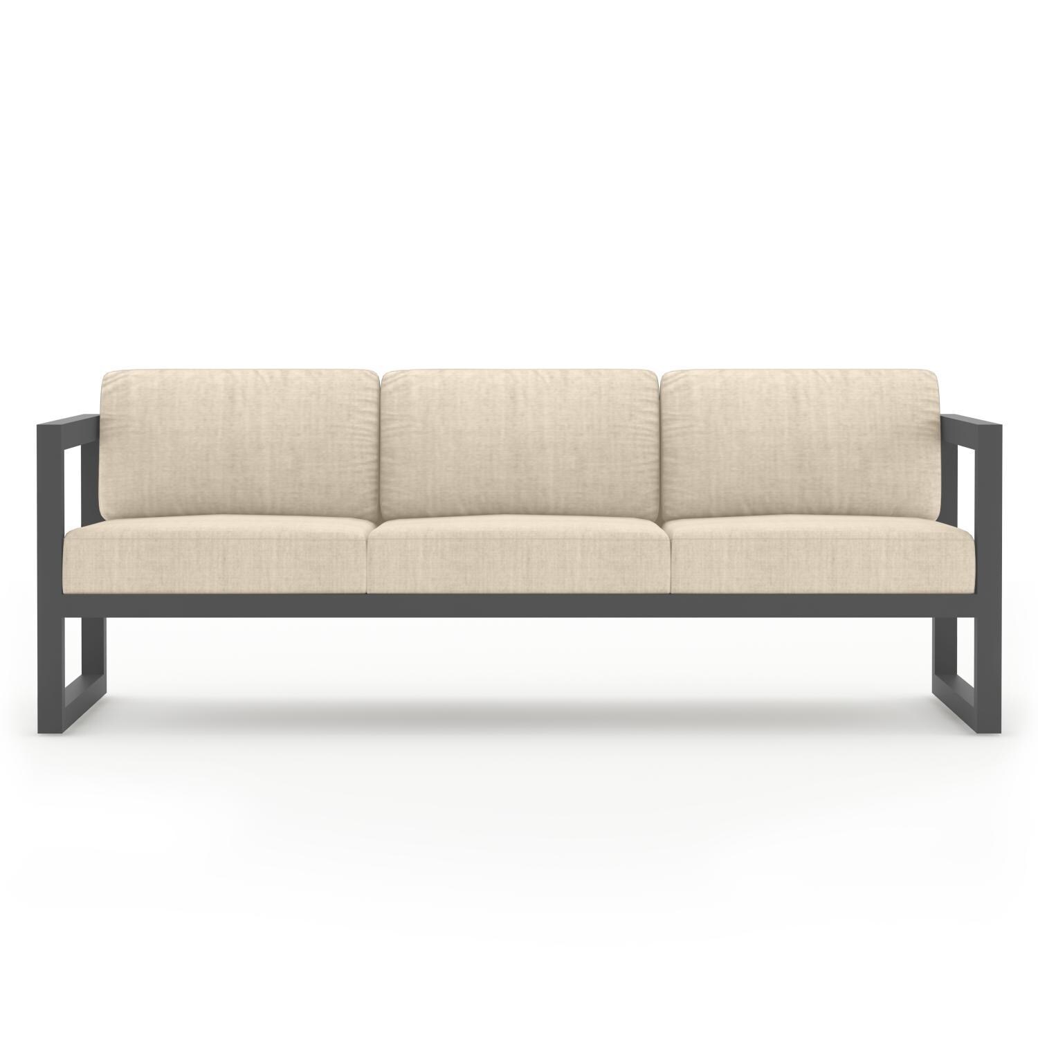 Misty Cove 3 Pc Seating Set in Slate w/Coffee Table & Canvas Flax Cushions by Lakeview - Sofa - White Background thumbnail