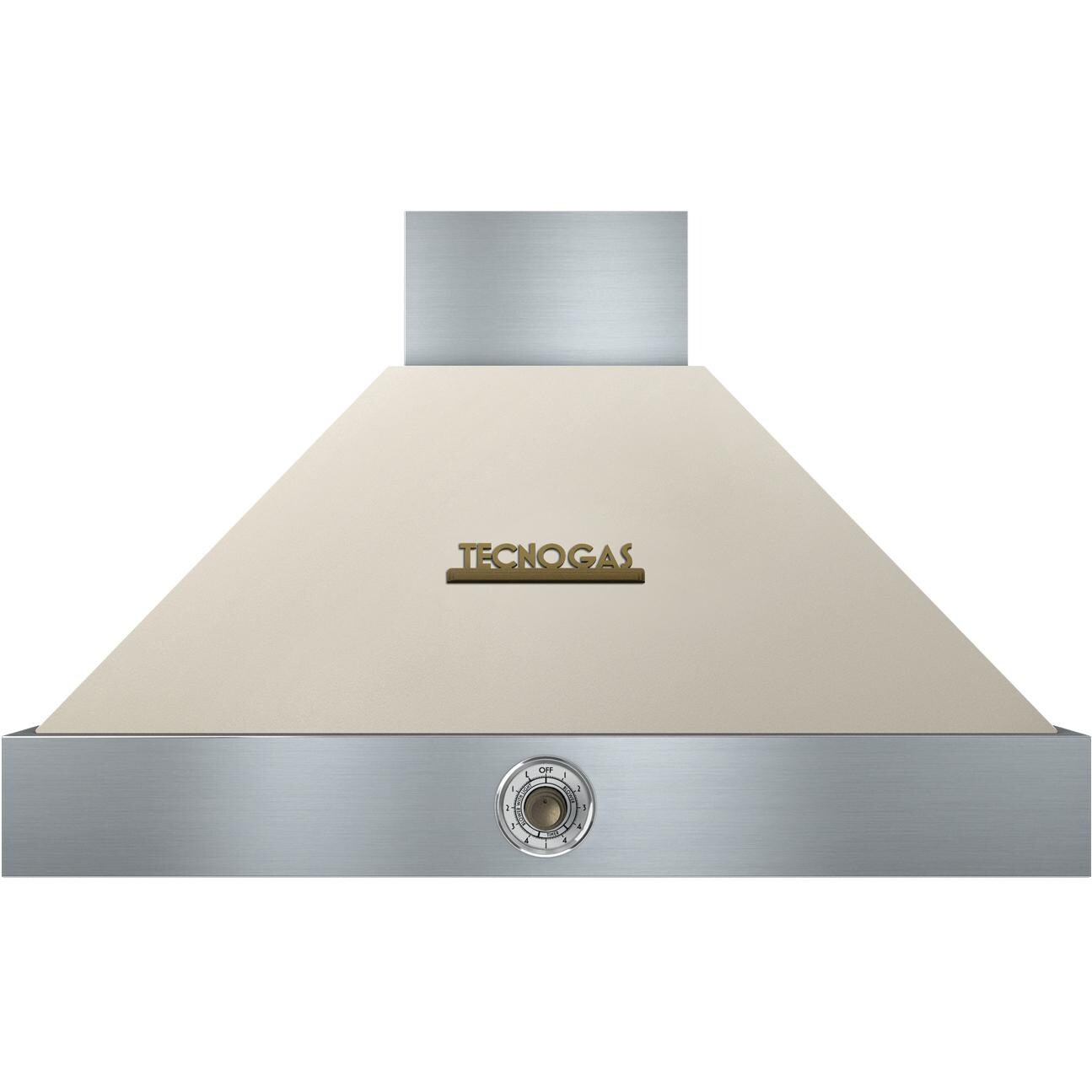 Tecnogas Superiore 36Inch DECO Cream / Brass Wall Mount Vent Hood