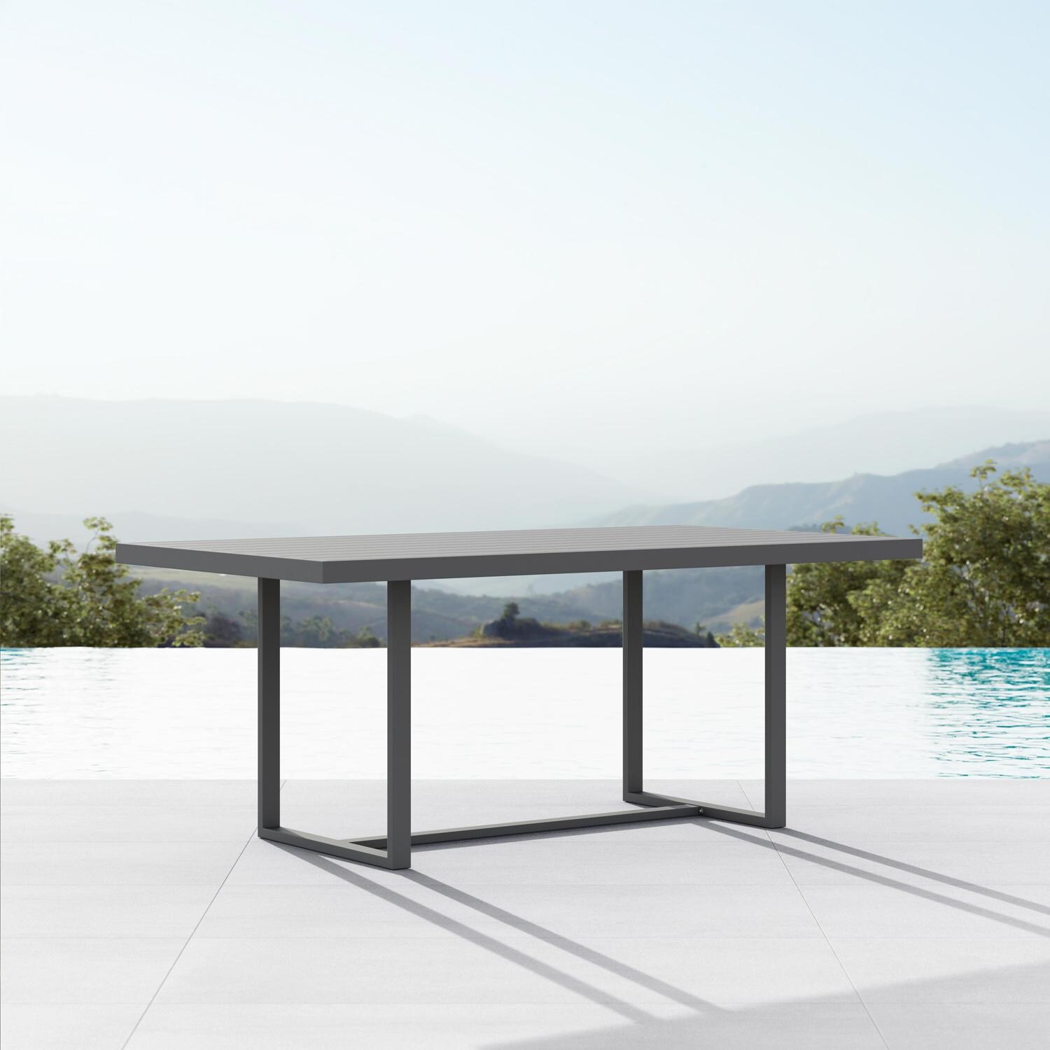 Azzurro Living Pavia 71 Inch Charcoal Aluminum Dining Table - Lifestyle thumbnail