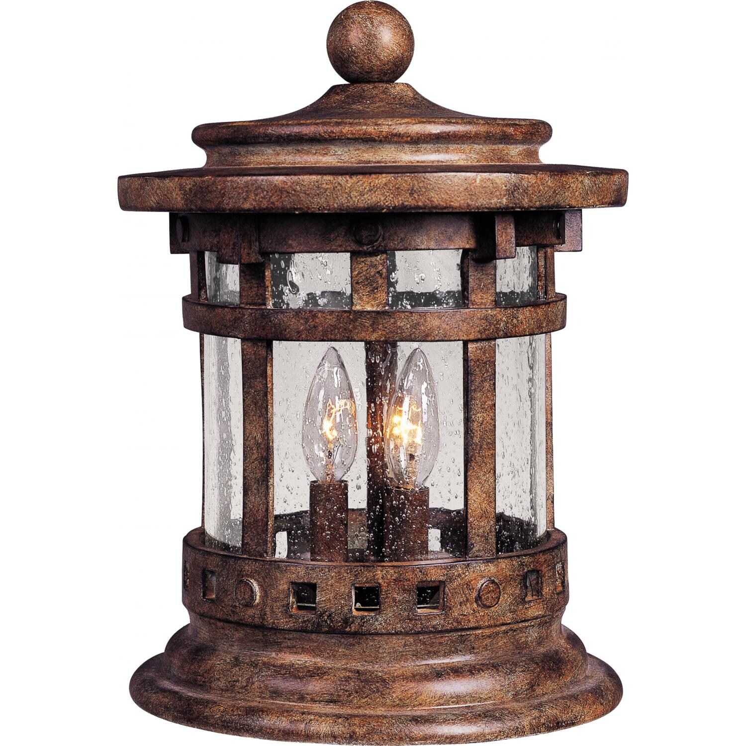 Maxim Santa Barbara VX Three Light 15-Inch Outdoor Deck Lantern - Sienna - 40032CDSE