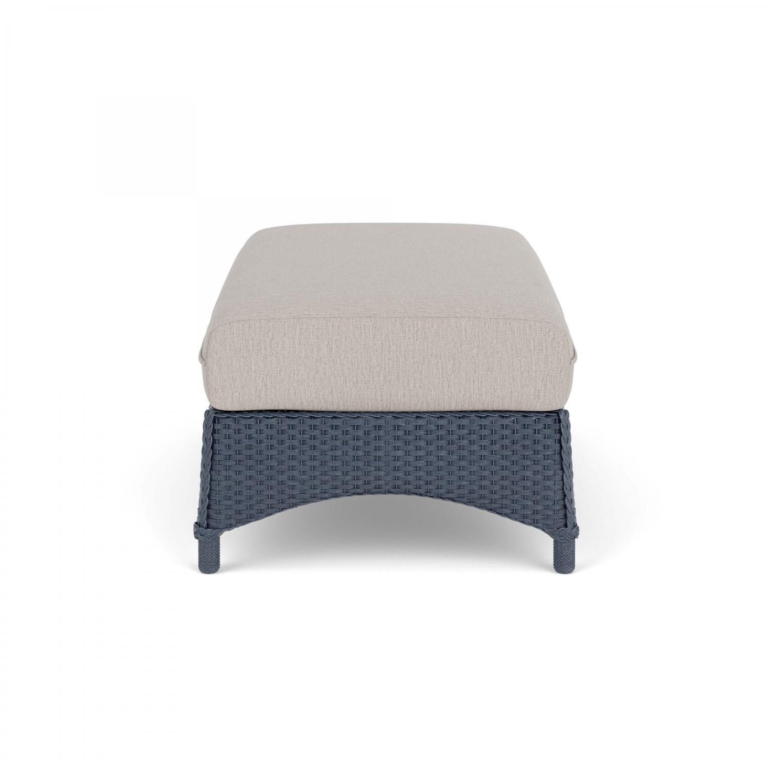 Lloyd Flanders Mandalay Large Ottoman in Denim Blue Finish with Remy Cloud Fabric - Side thumbnail