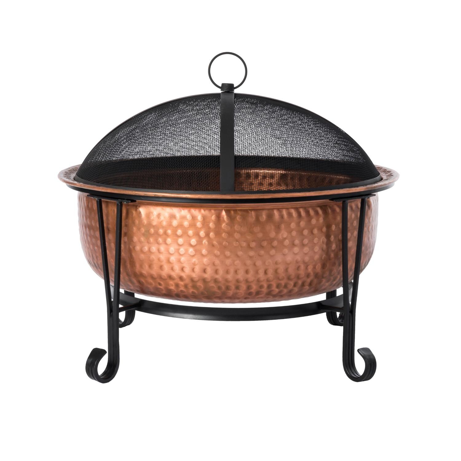 Ultimate Patio SC62665 Grandwood 26-Inch Hammered Copper Wood Burning Fire Pit - Full View thumbnail