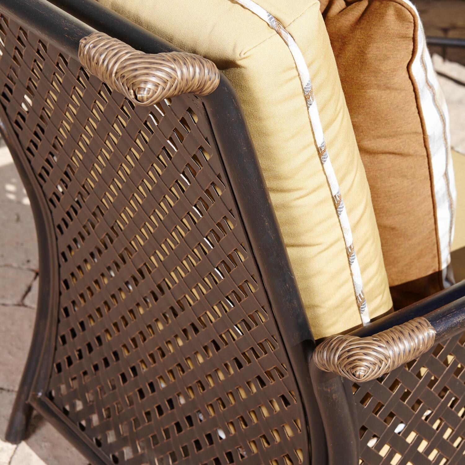 Catalina Aluminum Club Chair with Sunbrella Cushion - Back View thumbnail