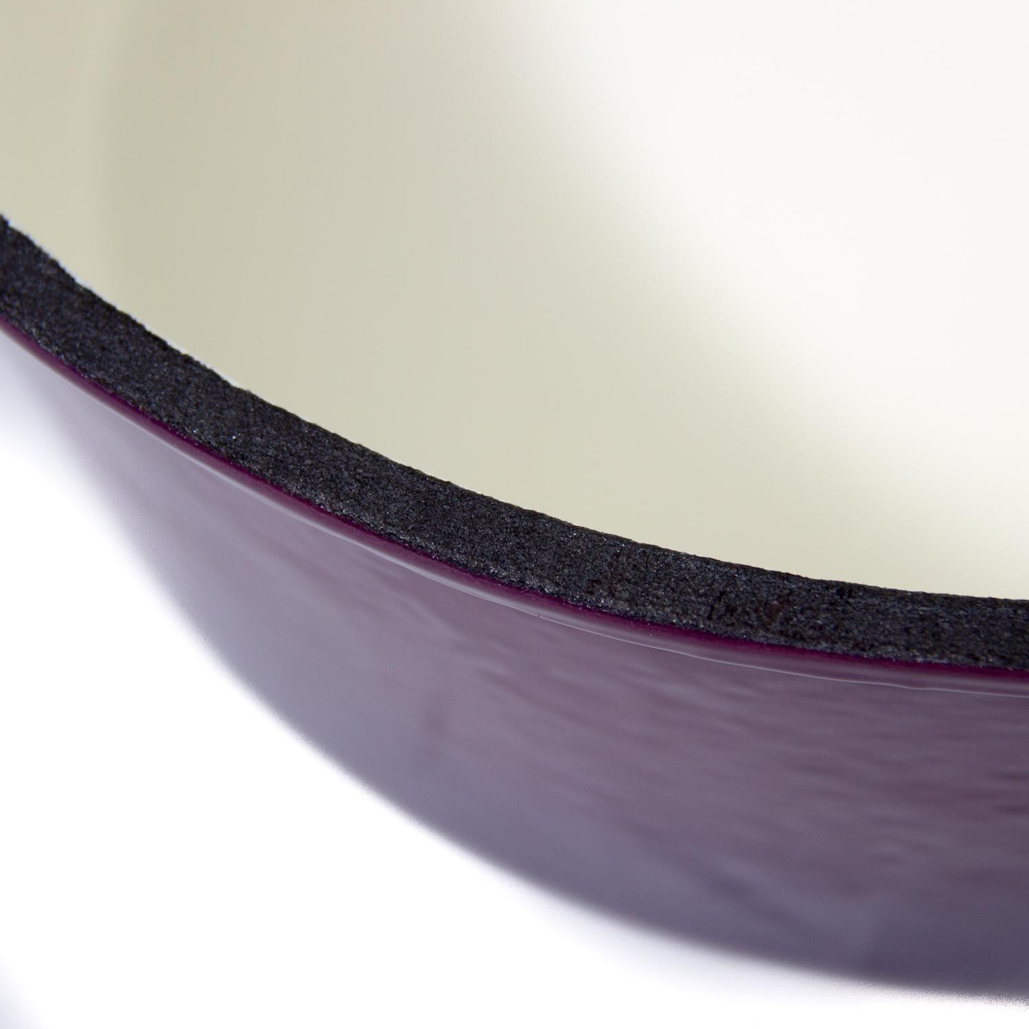 Cajun Cookware Enamel Cast Iron Dutch Oven - Purple & Gold - Detail View thumbnail