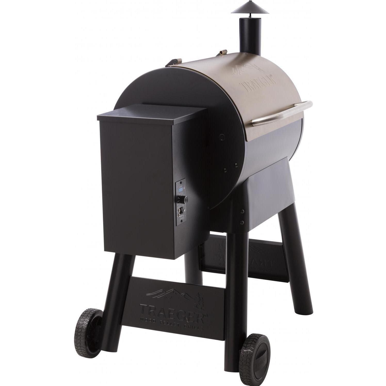 Traeger Pro Series 22 Bronze Pellet Grill On Cart - Hopper Side View thumbnail