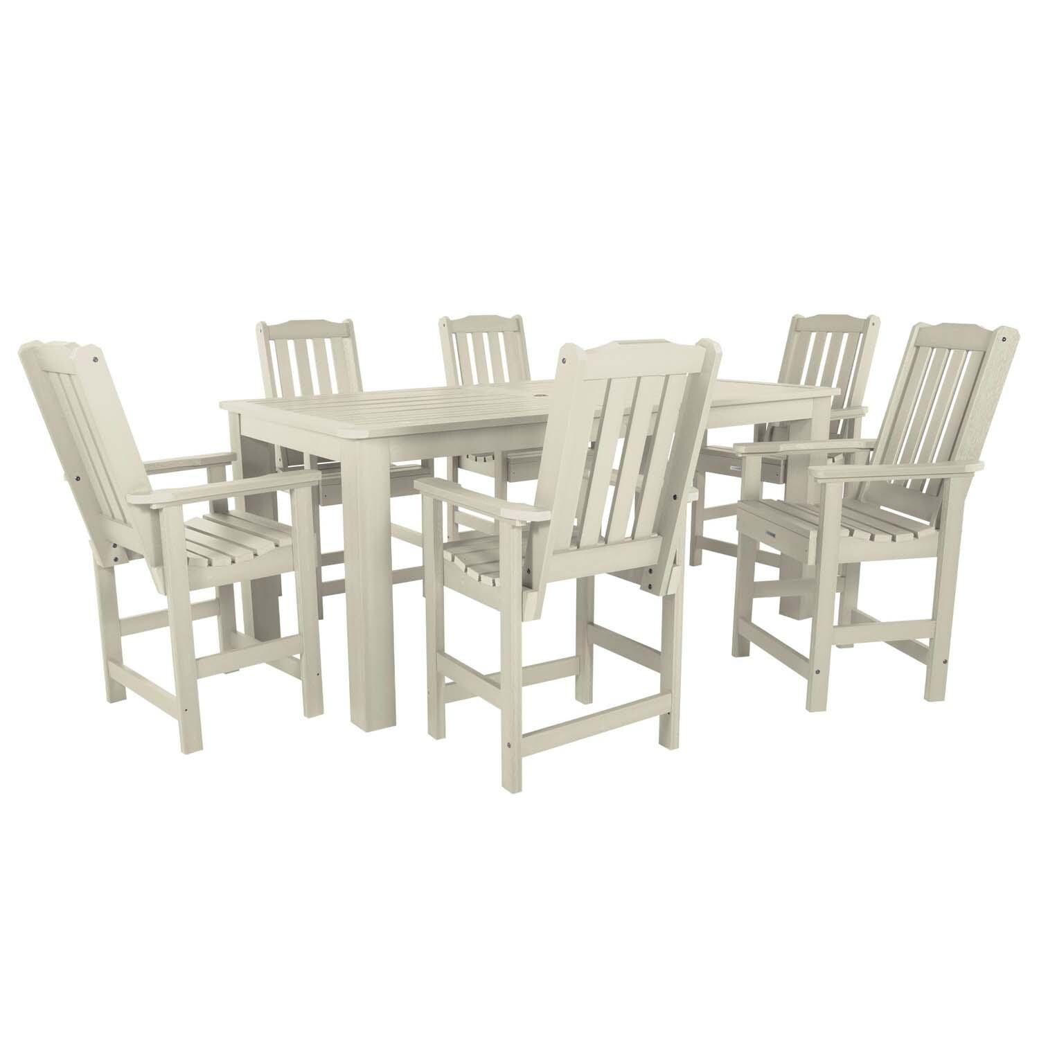 Hart Lane 7 Pc Recycled Plastic Counter Height Dining Set In Whitewash by Lakeview - White Background thumbnail