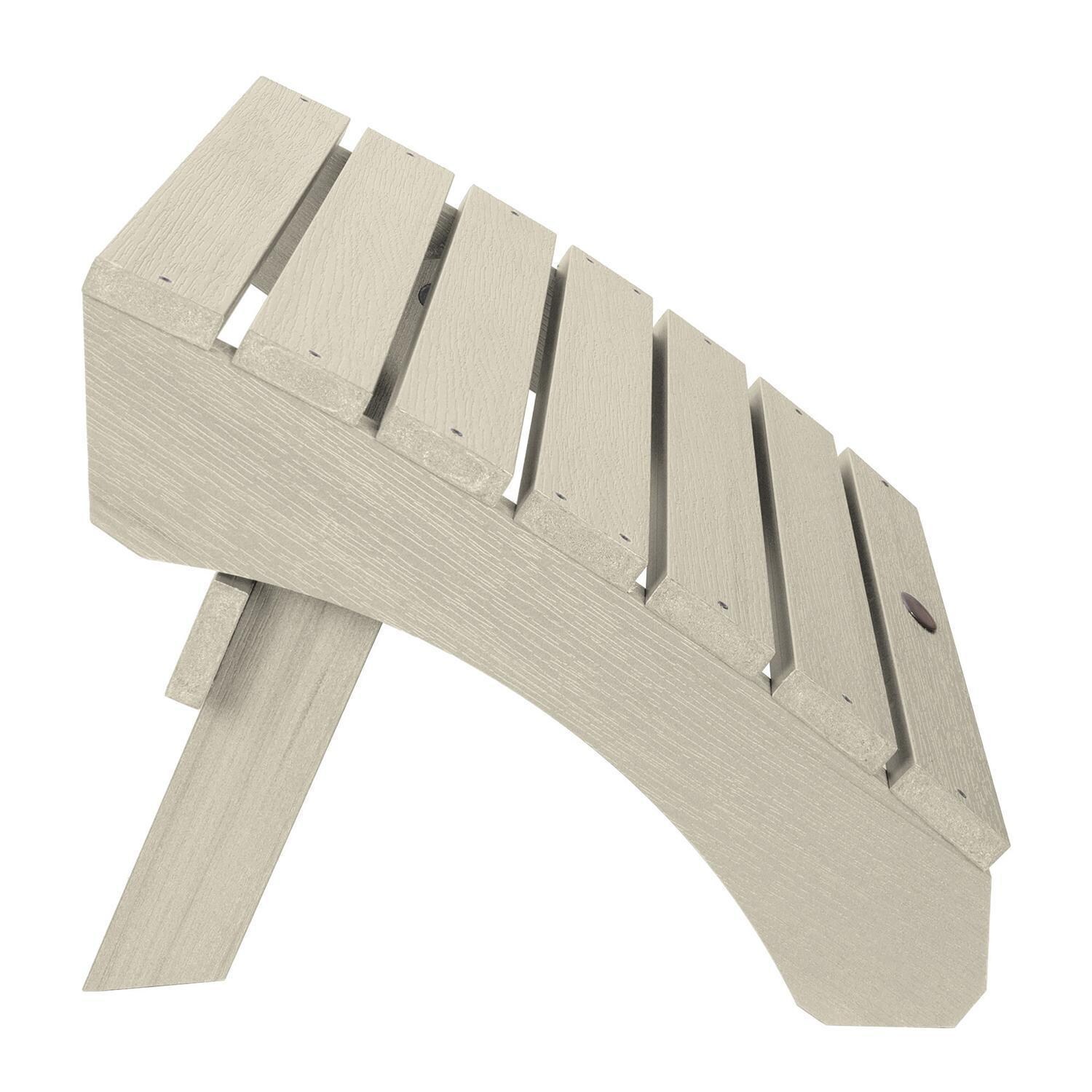 Lakeview Folding Adirondack Ottoman - Whitewash - Side View thumbnail