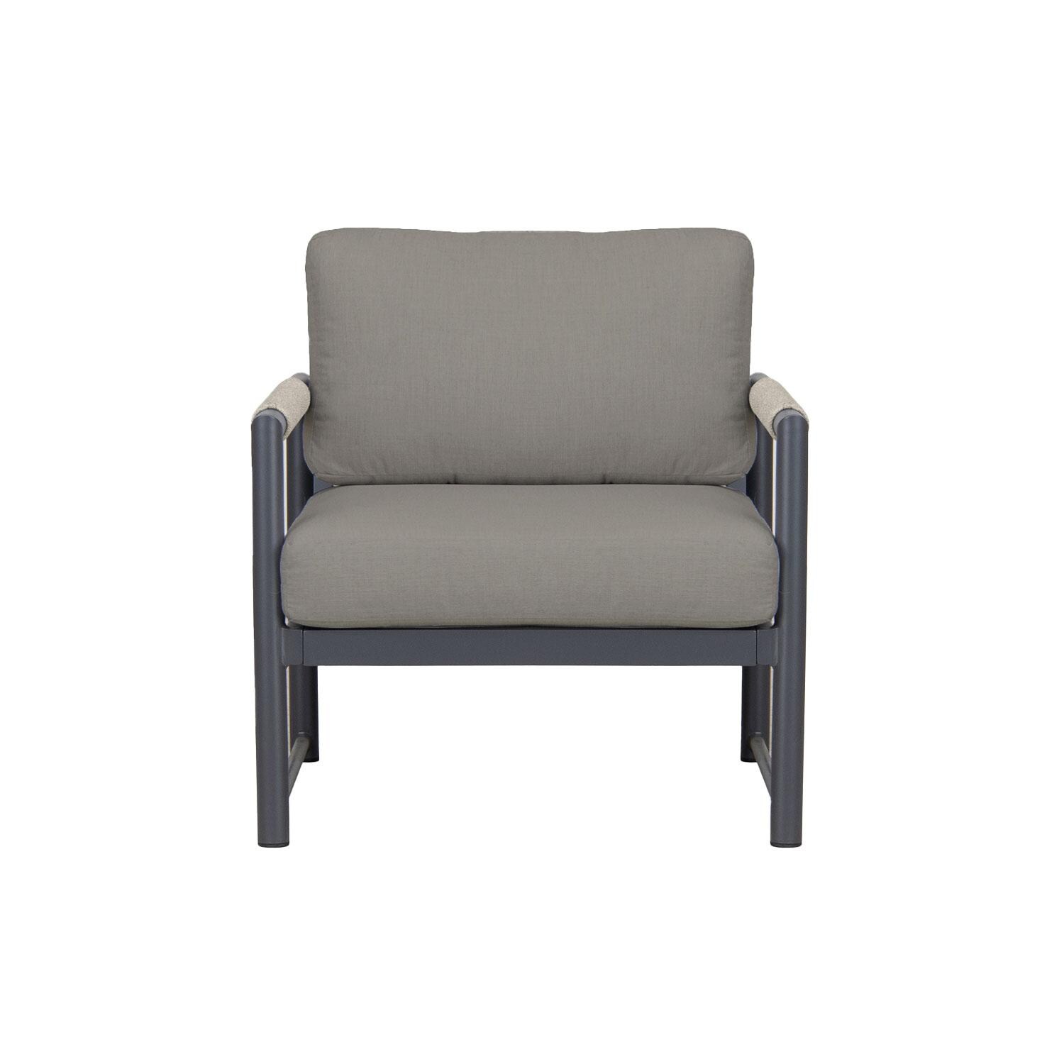 Avenue Bay Aluminum Club Chair in Slate/Canvas Charcoal by Lakeview Outdoor Designs