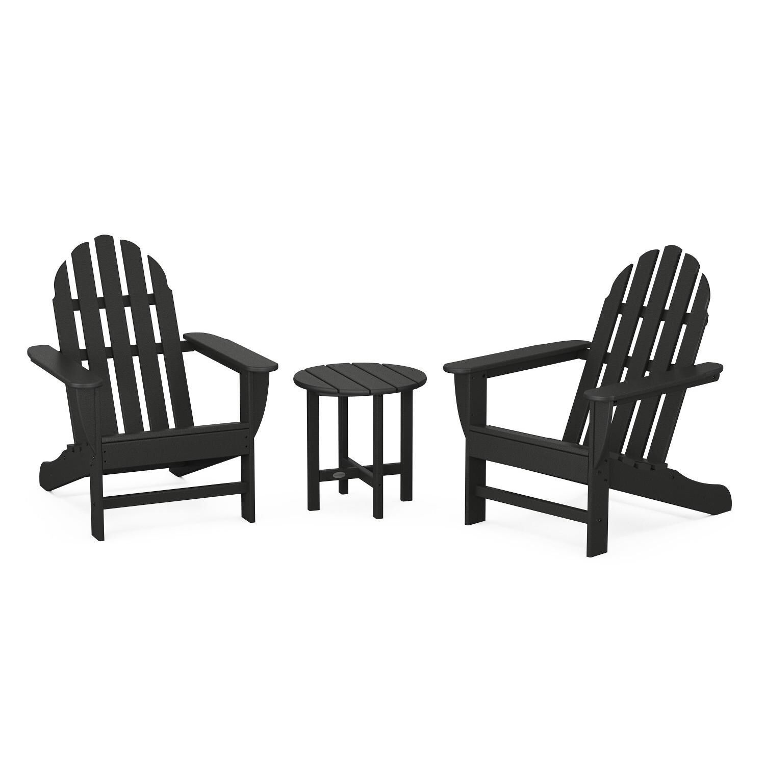 POLYWOOD PWS417-1-BL Classic Adirondack 3-Piece Set - Full Set thumbnail